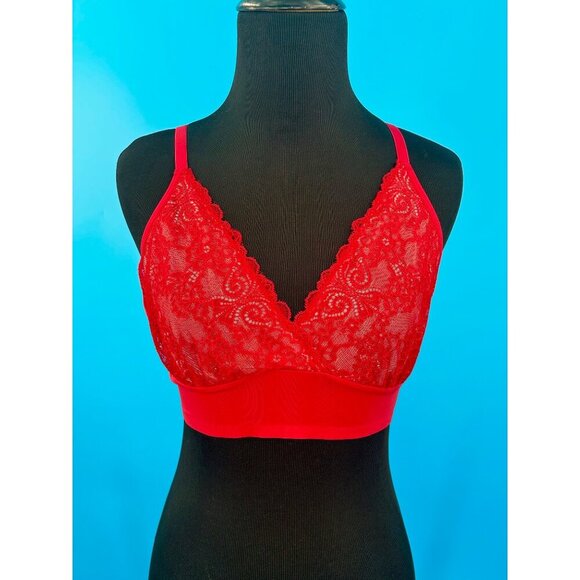 NWT RUBY RIBBON CHERRY RED SECOND SKIN LACE DEMIETTE - 38 - Picture 4 of 8